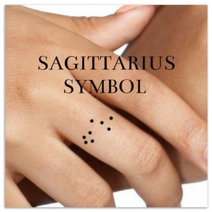 Sagittarius Temporary Tattoo 2 Small Finger Tattoos Zodiac Star Constellation  Waterproof Fake Tattoo Thin Durable