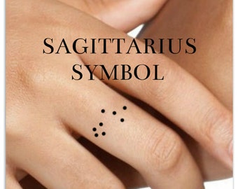 Sagittarius Temporary Tattoo 2 Small Finger Tattoos Zodiac Star Constellation  Waterproof Fake Tattoo Thin Durable