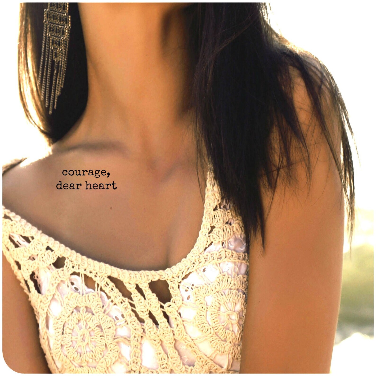 Courage Dear Heart Temporary Tattoo 2 Quote Tattoos - Etsy