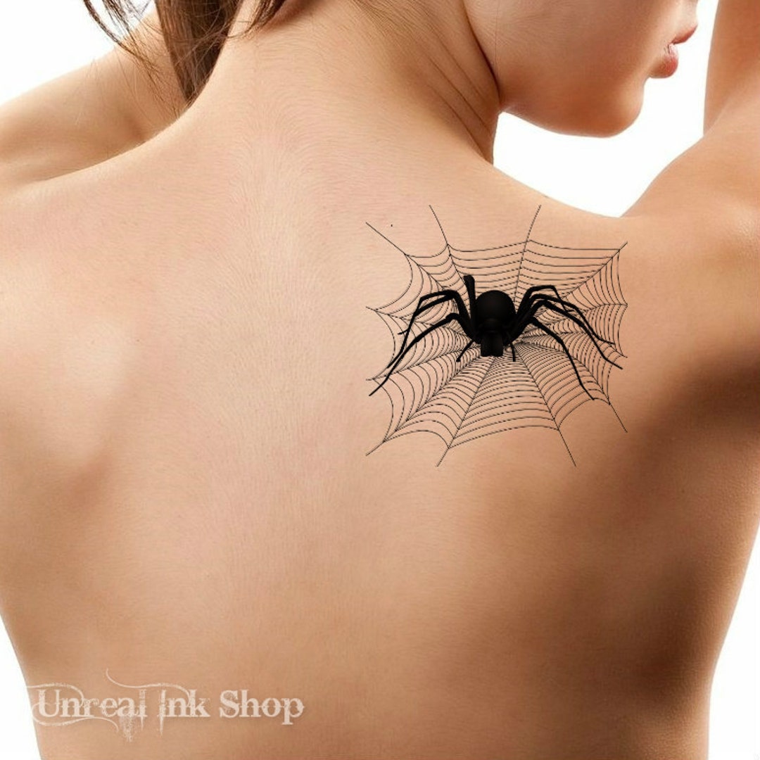 Halloween Temporary Tattoo Spider and Web Waterproof Fake - Etsy Halloween Temporary Tattoo Spider and Web Waterproof Fake - Etsy