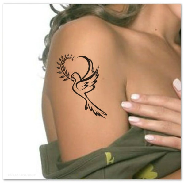 Temporary Tattoo Waterproof Dove Ultra Thin Realistic Fake Tattoos