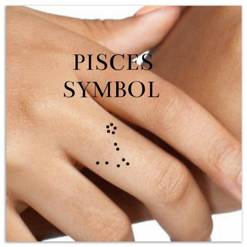 Pisces Temporary Tattoo 2 Small Finger Tattoos Zodiac Star - Etsy