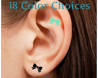 Temporary Tattoo 8 Bow Ear Tattoos Waterproof Thin Durable Tattoos