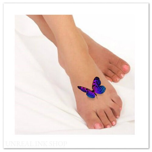 Temporary Tattoo 3D Butterflies Fake Tattoo Flying Butterfly Etsy
