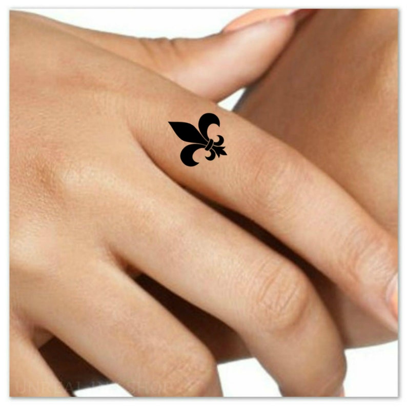 Fleur De Lis Temporary Tattoo 5 Waterproof Finger Tattoos image 1