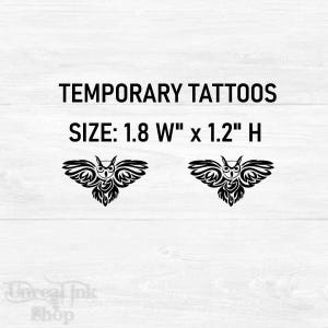 Owl Temporary Tattoo - 2 Waterproof Durable Fake Tattoo Tribal Owls ...
