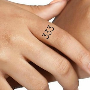 333 Angel Tattoos - 5 Angel Numbers - Temporary Tattoos - Waterproof Durable Fake Tattoos - Long Lasting Tattoos 5 to 7 days
