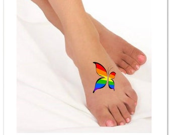 Temporary Tattoo 2 Pride Butterfly Waterproof Fake Tattoos Thin Durable