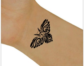 Owl Temporary Tattoo 2  Wrist Tattoos