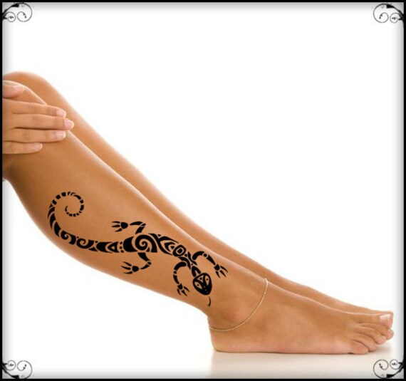 Tatouage Temporaire Tribal Lézard Imperméable à Leau Ultra Fin Réaliste Faux Tatouages