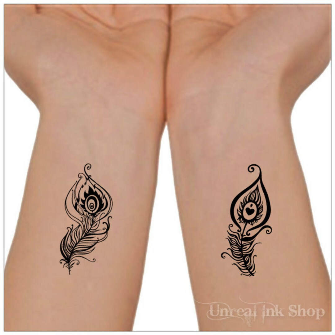 Temporary Tattoo Peacock Feathers 2 Wrist Tattoos - Etsy Ireland Temporary Tattoo Peacock Feathers 2 Wrist Tattoos - Etsy Ireland