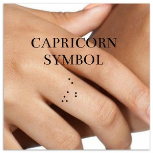 Capricorn Temporary Tattoo 2 Small Finger Tattoos Zodiac Star Constellation  Waterproof Fake Tattoo Thin Durable