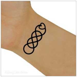 Temporary Tattoo Infinity Hearts Tattoo Ultra Thin Fake Tattoo Waterproof