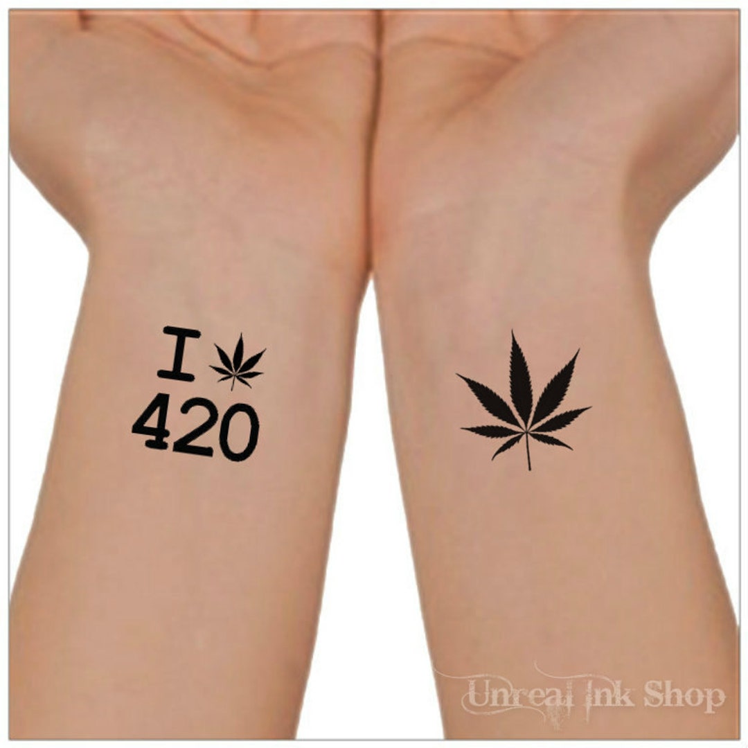 Temporary Tattoo 420 Marijuana Cannabis Waterproof Ultra Thin - Etsy
