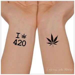 Graphique de tatouage artistique sur le cannabis au néon