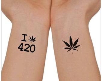 Temporary Tattoo 420 Marijuana Cannabis Waterproof Ultra Thin - Etsy Singapore