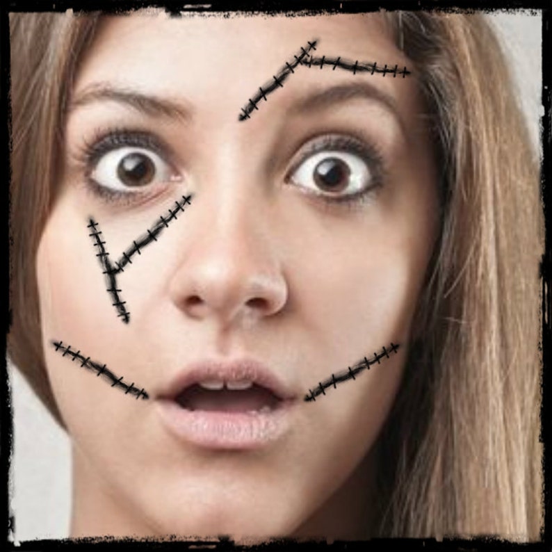 Temporäre Tattoo Narbe Zombie Halloween Kostüm Gesicht Fake Etsy