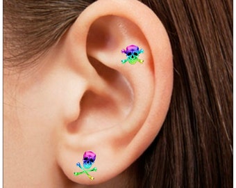 Temporary Tattoo 6 Skull Ear Tattoos Tattoos Waterproof Thin Durable