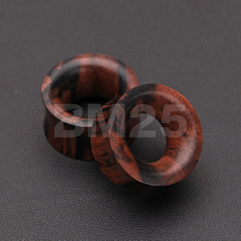 A Pair of Organic Zebrawood Double Flared Ear Gauge Tunnel Etsy