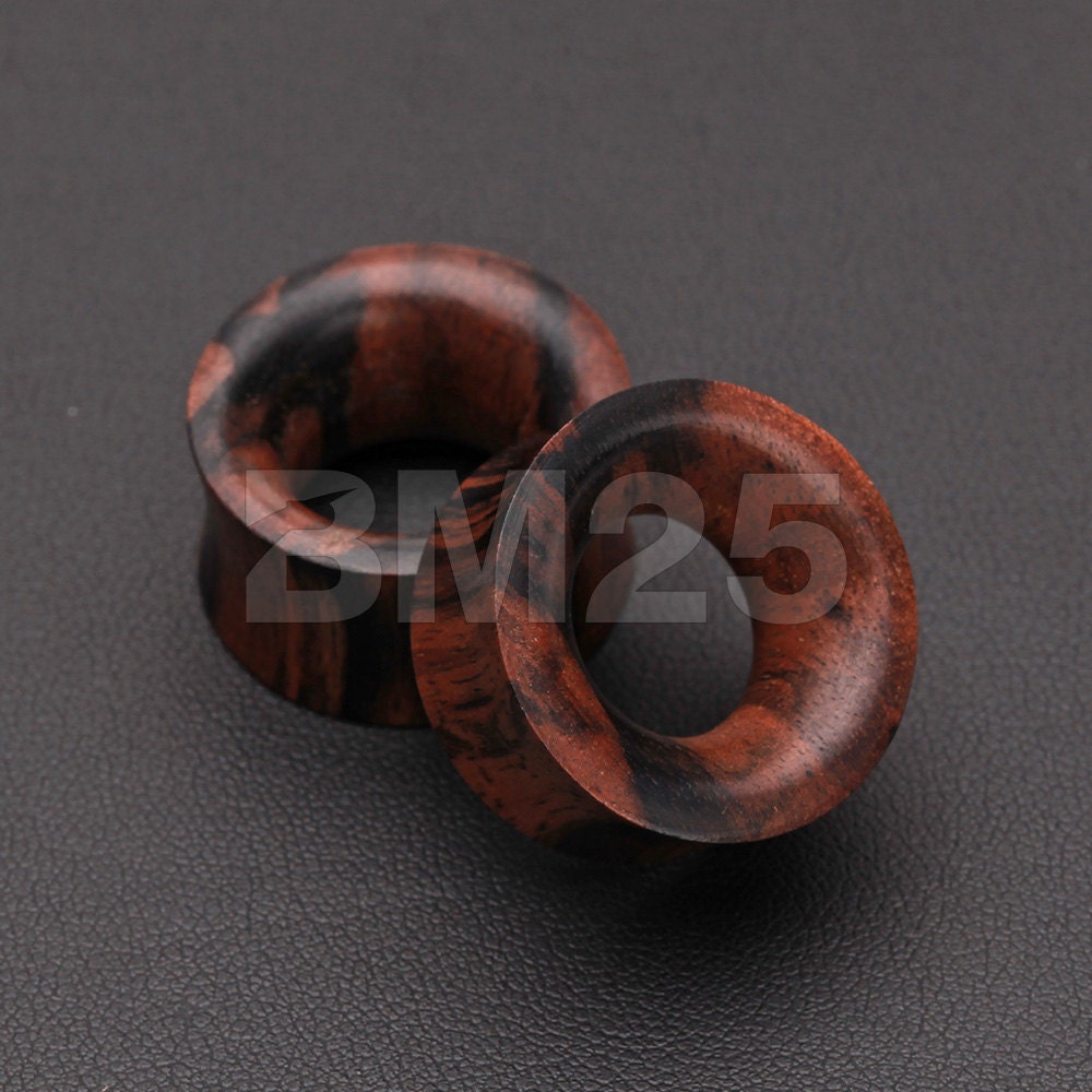 A Pair of Organic Zebrawood Double Flared Ear Gauge Tunnel Etsy
