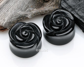 Sold by Pair Glow in the Dark Romantic Roses Single Flared Ear Gauge Freedom Fashion Plug 