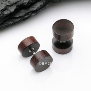 A Pair of Rosewood Fake Plug Earring