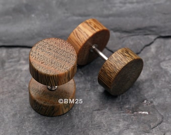 A Pair of Vera Wood Fake Plug-Orange/Brown