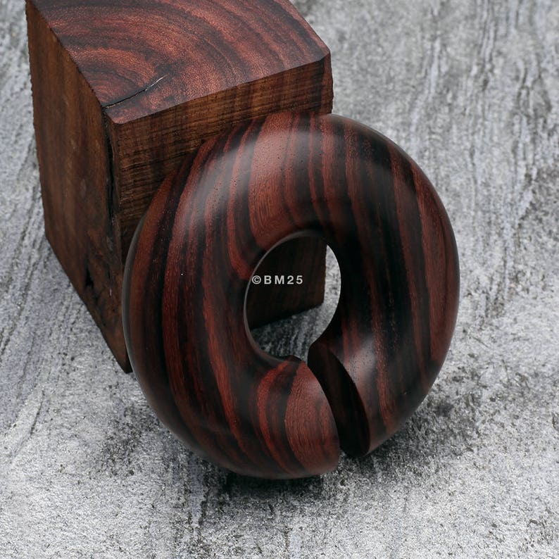 A Pair of Rosewood Hoop Hanger Plug