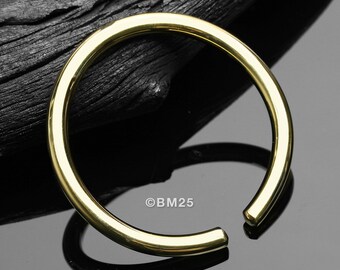 A Pair Of Solid Golden Brass Hoop Ear Weight Hanger