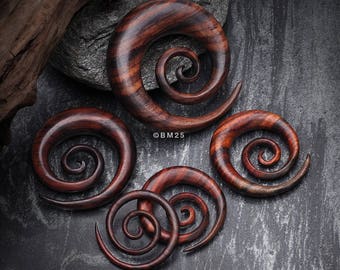 A Pair of Rosewood Super Spiral Hanger Plug