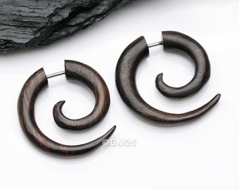 A Pair of Arang Wood Fake Spiral Hanger Earring