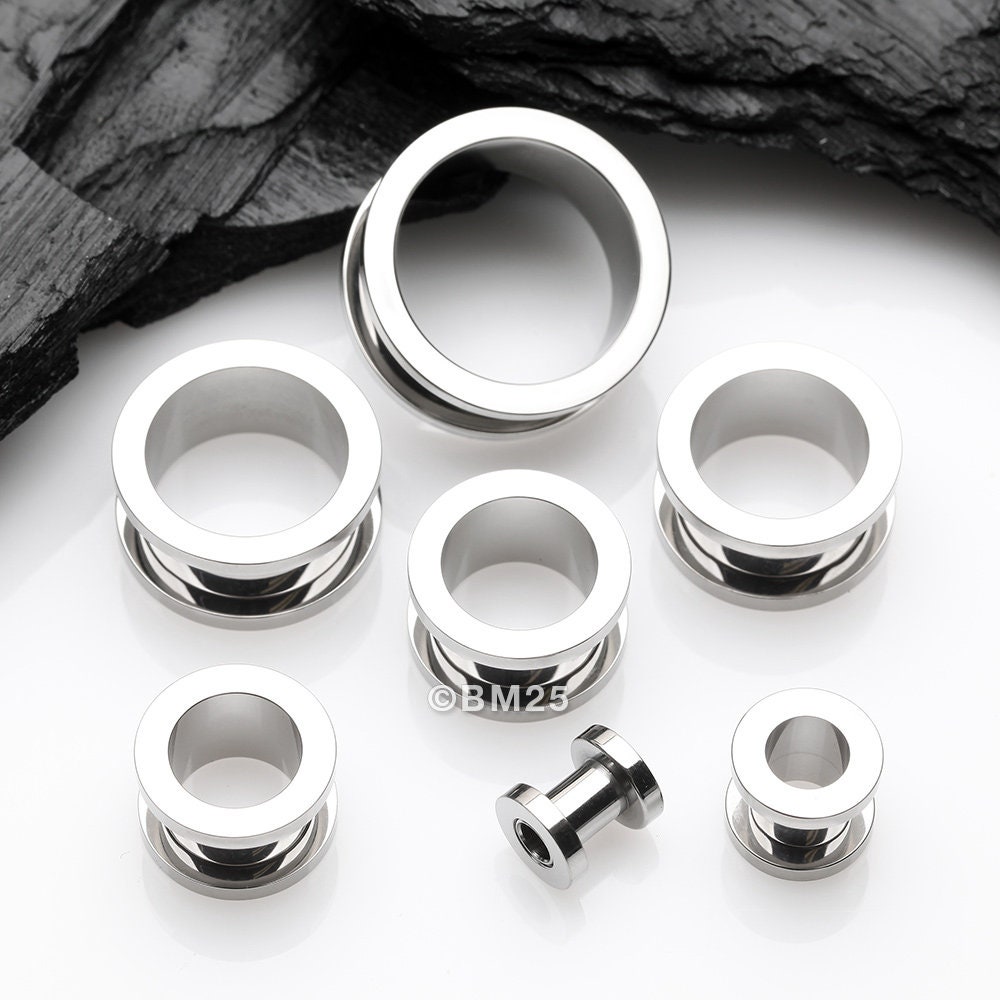 Titanium Single Flare Tunnel Plugs (8 Gauge Inch)