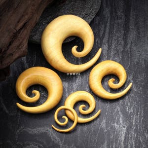 A Pair of Jackfruit Wood Spiral Hanger Plug