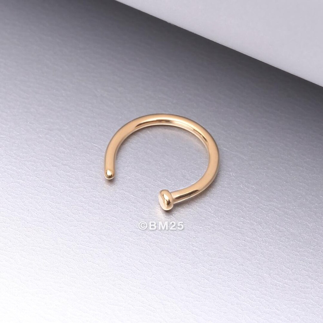 Pure24k Implant Grade Titanium Basic Nose Hoop Ring - Etsy