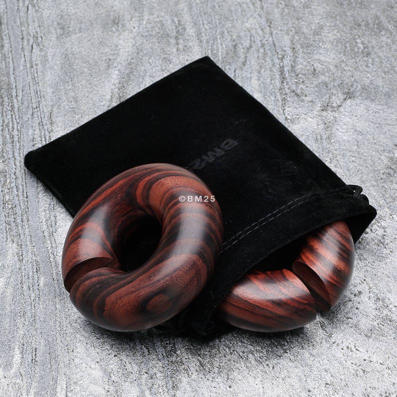A Pair of Rosewood Hoop Hanger Plug