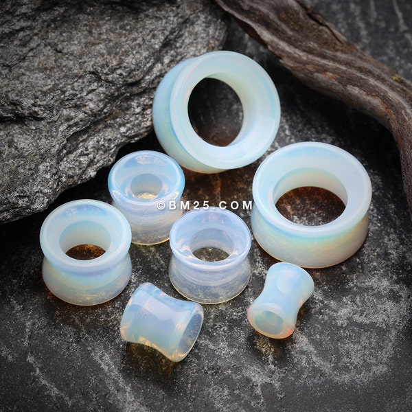 A Pair of Opalite Stone Double Flared Eyelet Plug