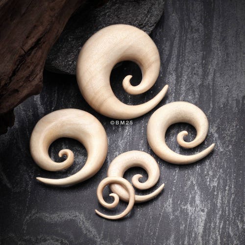 A Pair of Rosewood Super Spiral Hanger Plug Etsy
