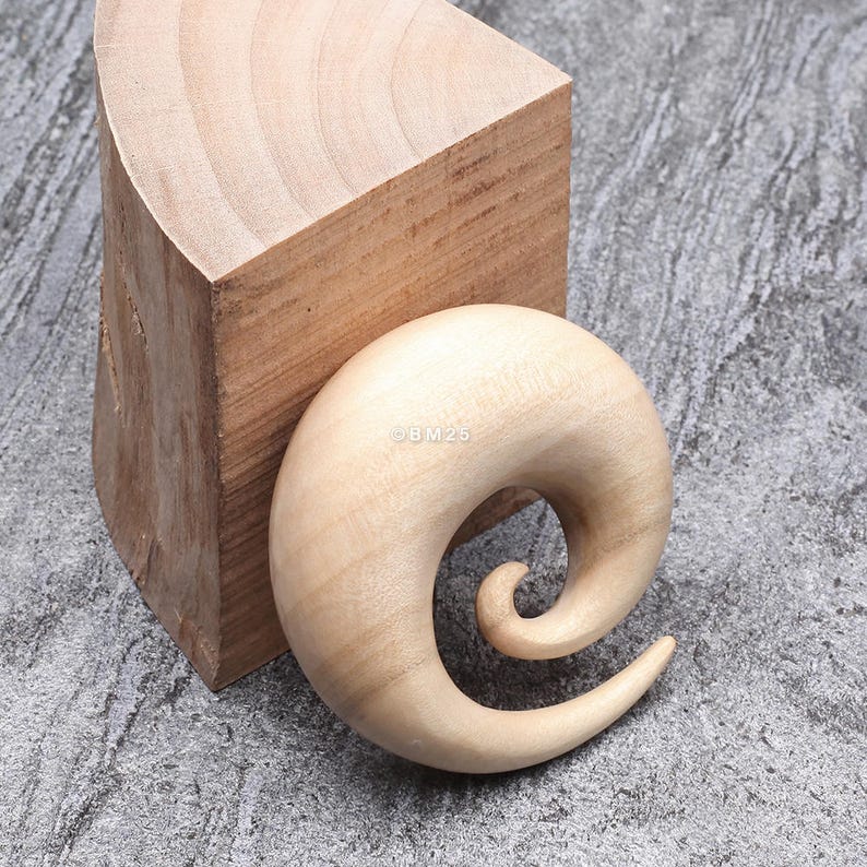 A Pair of Crocodile Wood Spiral Hanger Plug Etsy