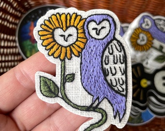 Owl & Flower Sticker