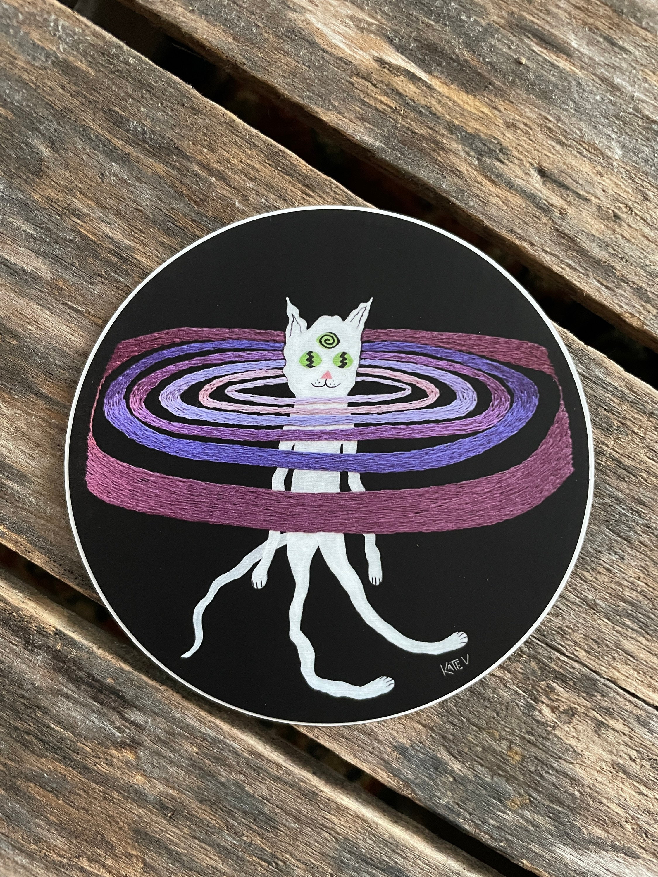 Cat Pfp in space Sticker for Sale by SYZYGYARTSTYLE