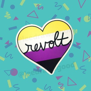 Nonbinary Revolt Heart sticker