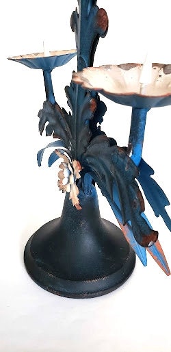 French Fleur De Lis Vintage Candelabra Stamped Metal - Etsy