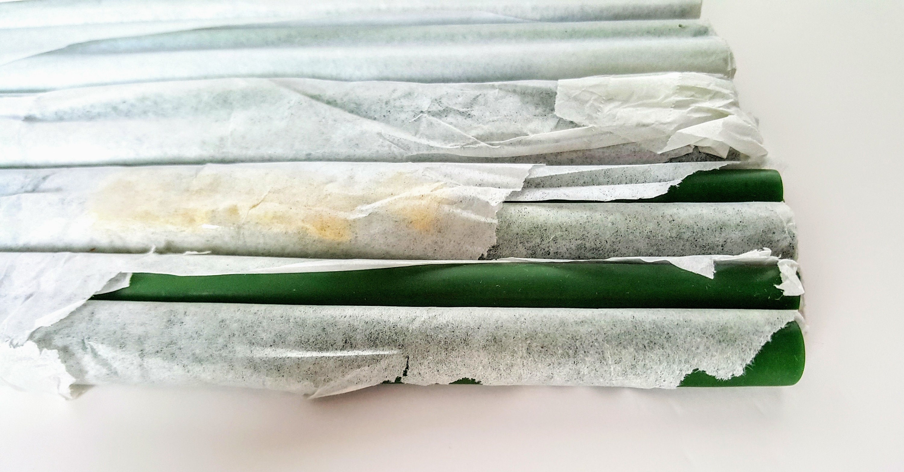 Hand Dipped Candles, Vintage Candles, Thin Taper Candles, Hunter Green