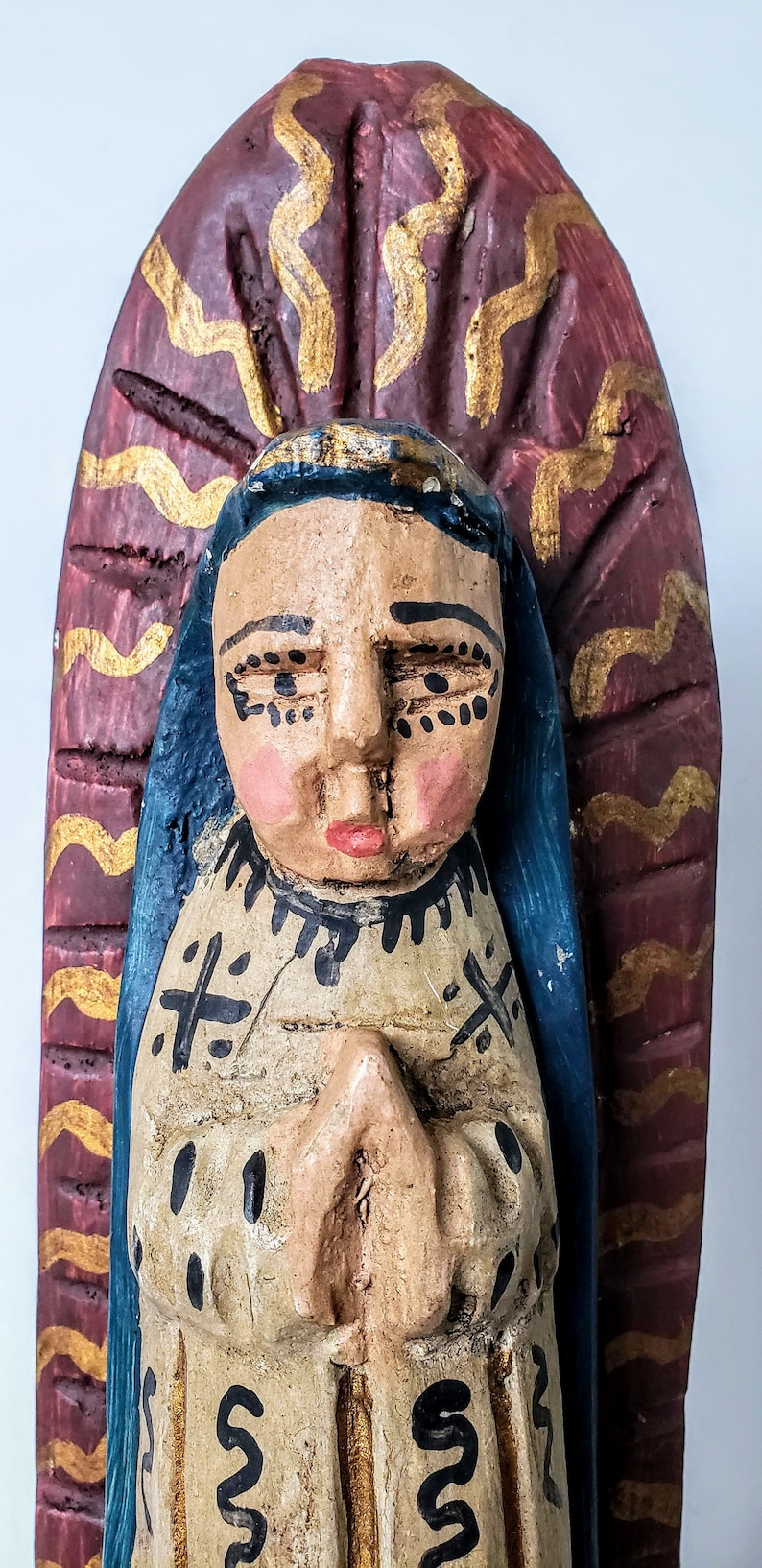 Our Lady of Guadalupe Vintage Santo Rustic Primitive Hand Etsy