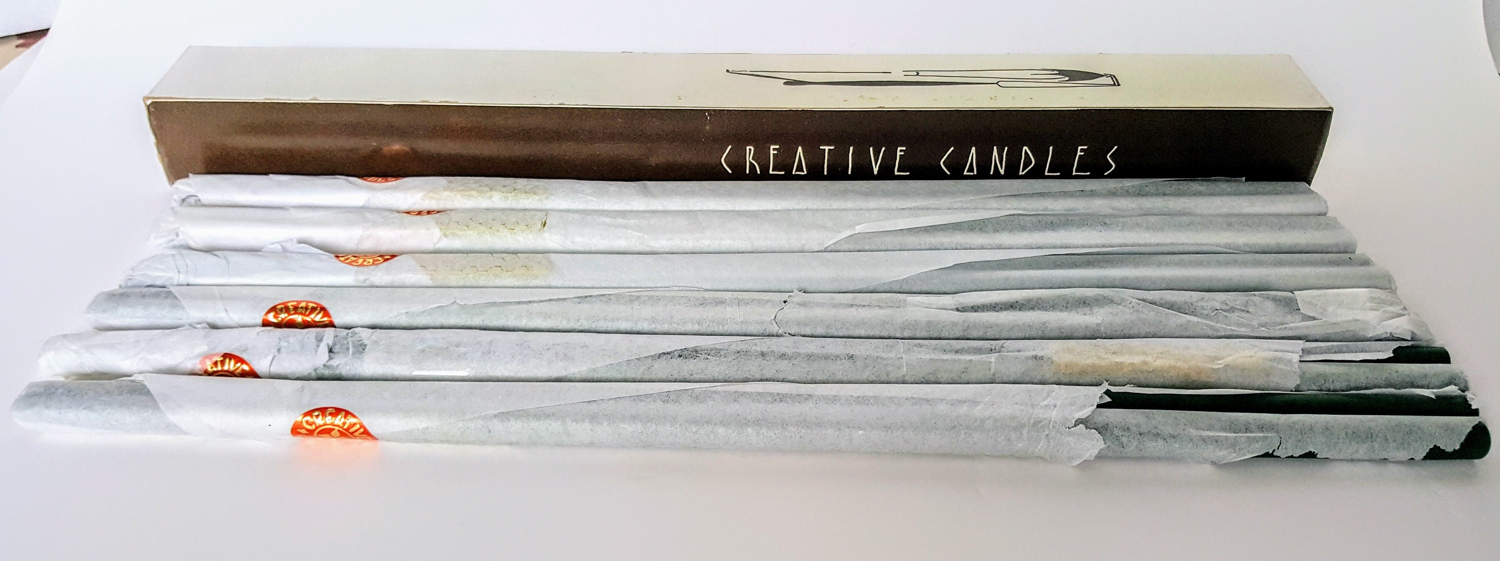 Hand Dipped Candles, Vintage Candles, Thin Taper Candles, Hunter Green