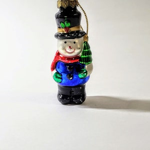 Thomas Pacconi Classic Snowman, Blown Mercury Glass Christmas Tree Ornament, Christmas Decoration