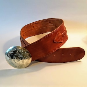 Moroccan Leather Belt, Handmade Ladies Belt, Round Hand  display picture 2