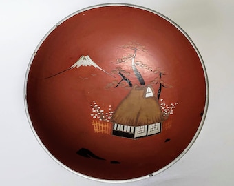 Japanese Bowl, Lacquerware Bowl, Hand Painted Bowl, Decorative Japanese Bowl