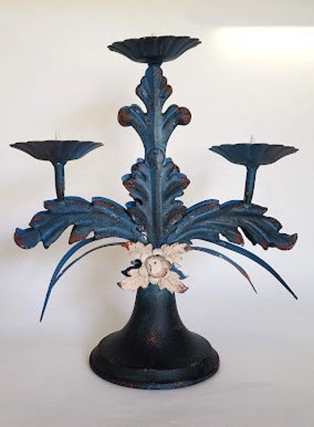 French Fleur De Lis Vintage Candelabra Stamped Metal - Etsy