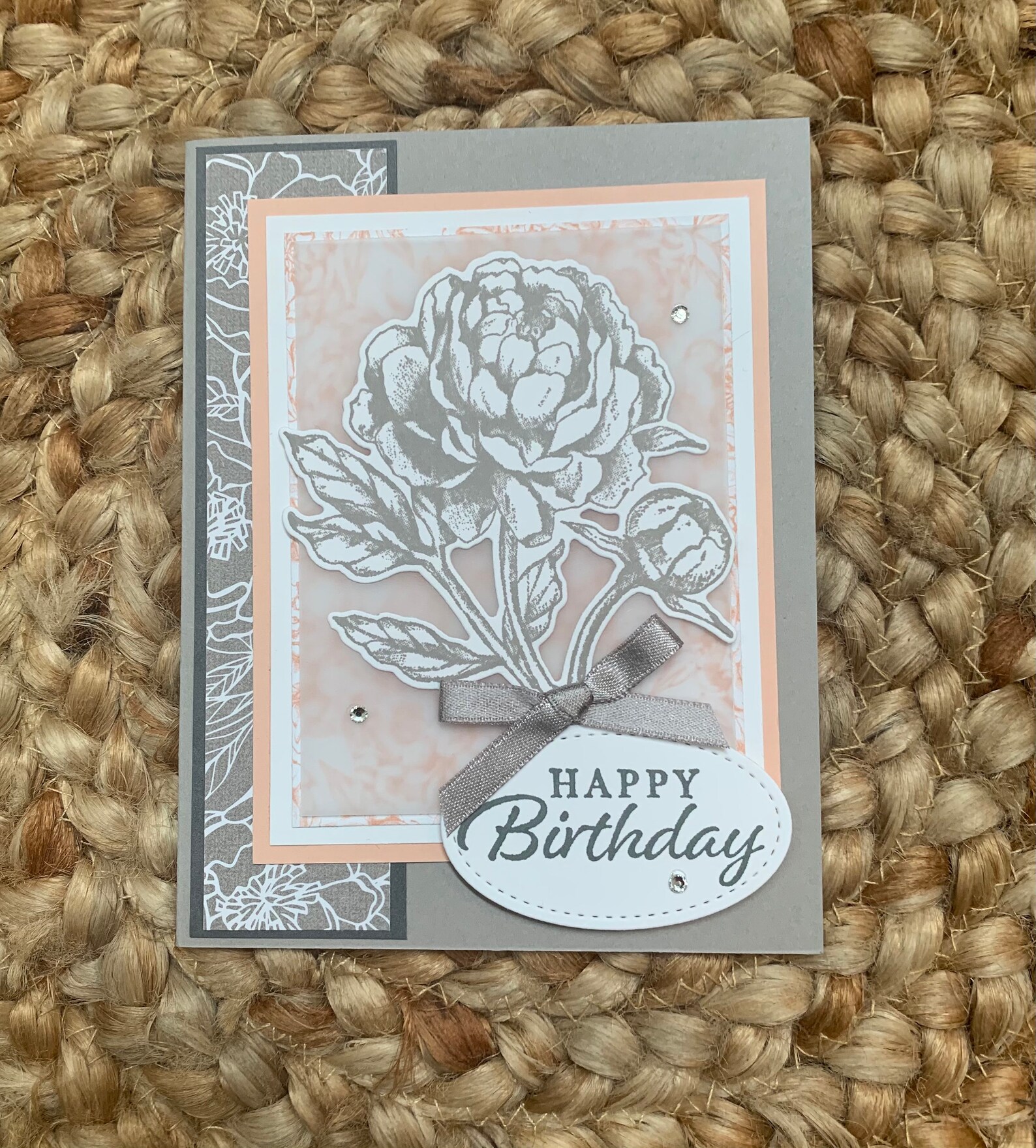 Handmade Peony Birthday Card With Envelope - Etsy